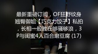 最新重磅订阅，OF狂野纹身翘臀御姐【巧克力饺子】私拍，长相一般胜在够骚够浪，3P与闺蜜4人百合磨豆腐 (17)