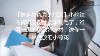 【健身教练真的很深】小豹纹内裤响应粉丝要求剃毛了，难得一见的极致好身材，送你一朵绽放的小菊花