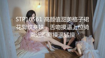 STP16561 高颜值甜美格子裙花臂纹身妹，舌吻摸逼上位骑乘近距离摸逼猛操